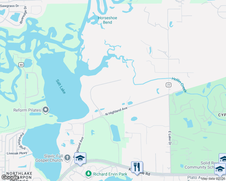 map of restaurants, bars, coffee shops, grocery stores, and more near 1087 Riverside Ridge Road in Tarpon Springs