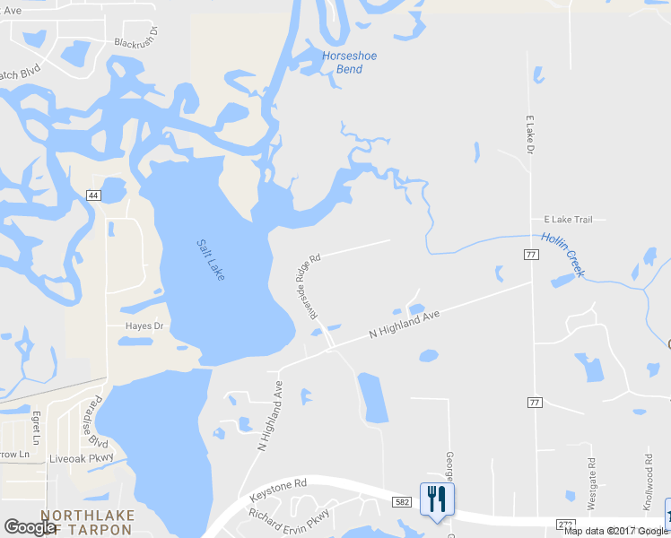 map of restaurants, bars, coffee shops, grocery stores, and more near 1055 Riverside Ridge Road in Tarpon Springs