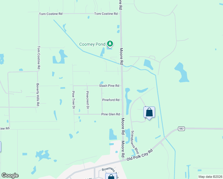 map of restaurants, bars, coffee shops, grocery stores, and more near 1611 Slash Pine Road in Lakeland