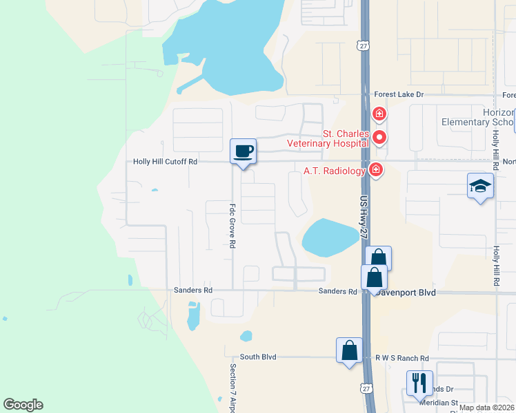 map of restaurants, bars, coffee shops, grocery stores, and more near 152 Sweet Bay Street in Davenport