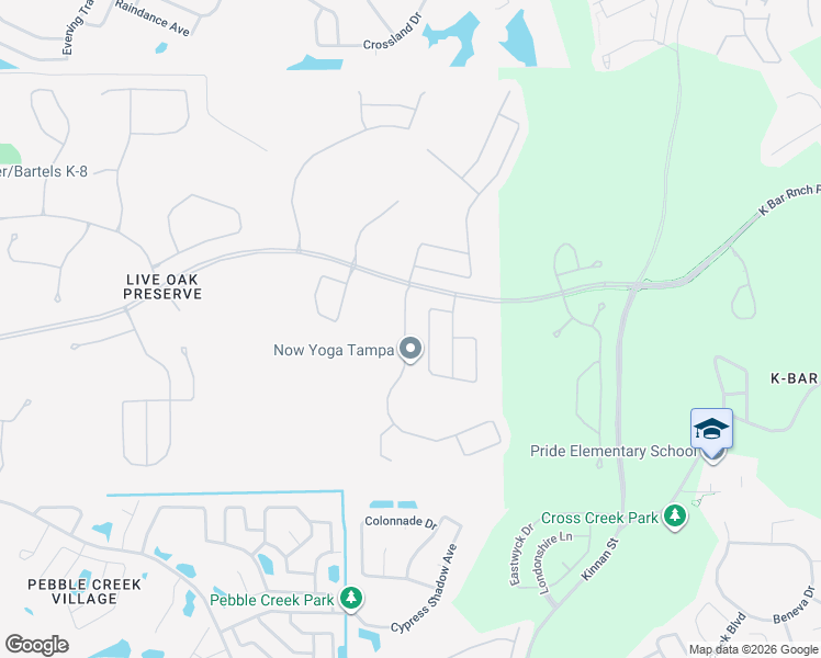 map of restaurants, bars, coffee shops, grocery stores, and more near 20145 Oakflower Avenue in Tampa