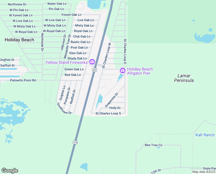 map of restaurants, bars, coffee shops, grocery stores, and more near 63 Lakeside Loop in Rockport