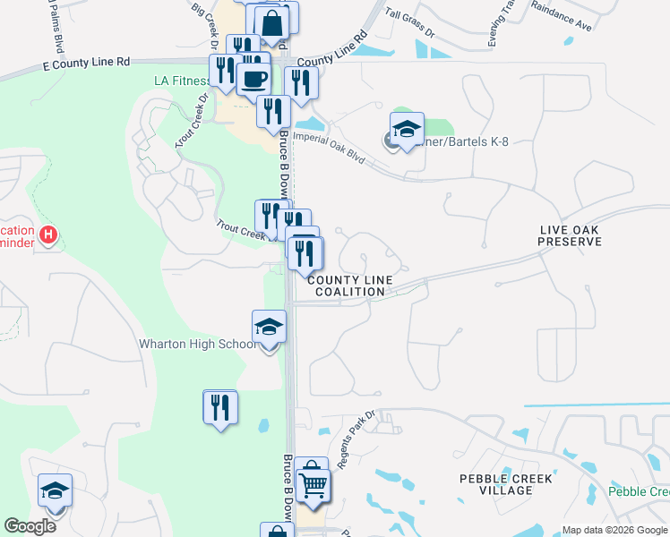 map of restaurants, bars, coffee shops, grocery stores, and more near 8931 Iron Oak Avenue in Tampa