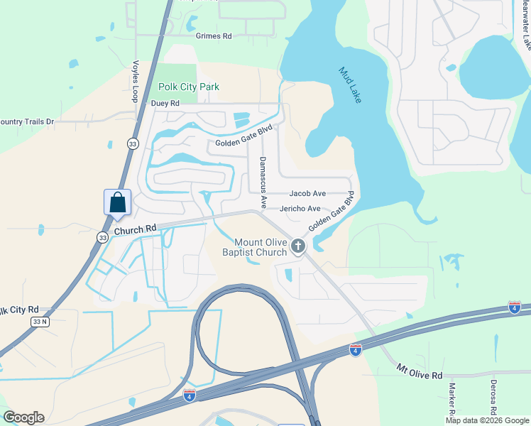 map of restaurants, bars, coffee shops, grocery stores, and more near 9002 Damascus Avenue in Polk City