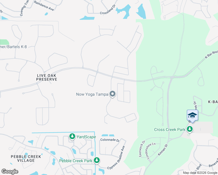 map of restaurants, bars, coffee shops, grocery stores, and more near 20145 Oakflower Avenue in Tampa