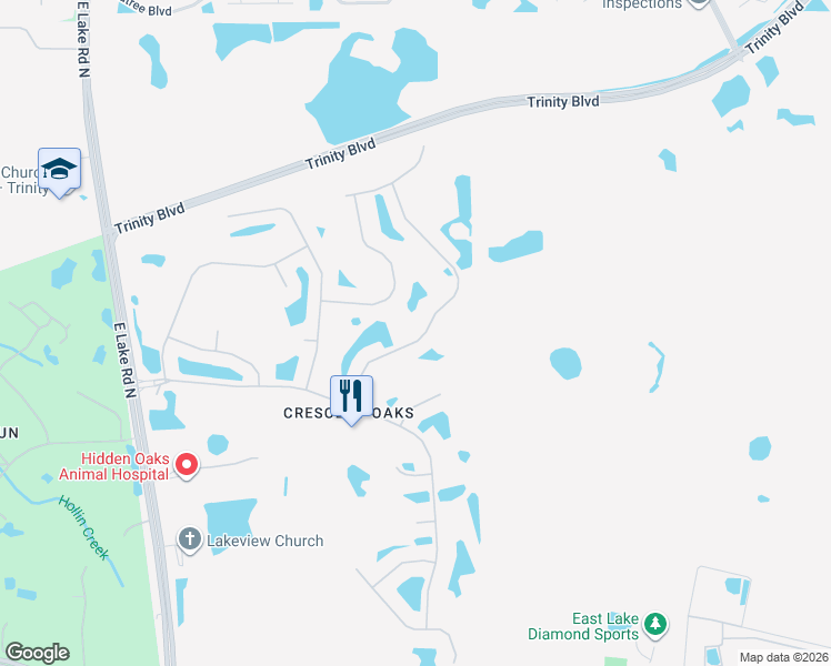 map of restaurants, bars, coffee shops, grocery stores, and more near 1108 Dartford Drive in Tarpon Springs