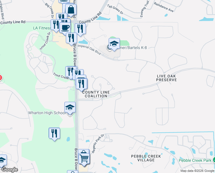 map of restaurants, bars, coffee shops, grocery stores, and more near 9014 Iron Oak Avenue in Tampa