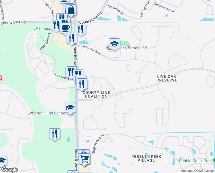 map of restaurants, bars, coffee shops, grocery stores, and more near 9014 Iron Oak Avenue in Tampa