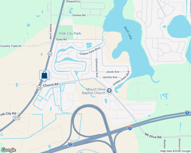map of restaurants, bars, coffee shops, grocery stores, and more near 9002 Damascus Avenue in Polk City