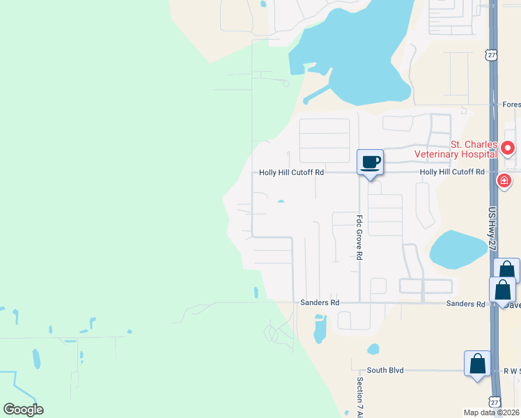 map of restaurants, bars, coffee shops, grocery stores, and more near 426 Diamond Acres Road in Davenport