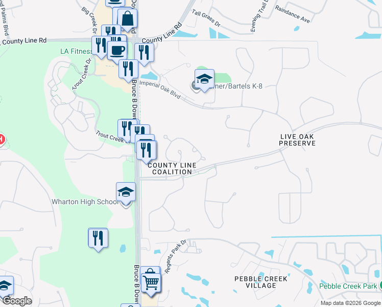 map of restaurants, bars, coffee shops, grocery stores, and more near 9014 Iron Oak Avenue in Tampa