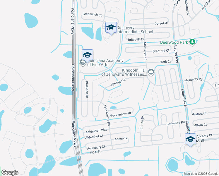 map of restaurants, bars, coffee shops, grocery stores, and more near 521 Viceroy Court in Kissimmee