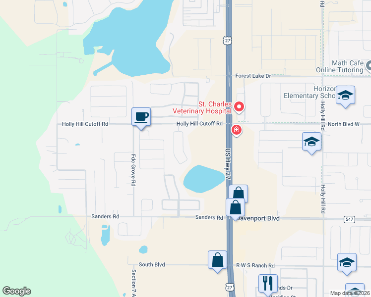 map of restaurants, bars, coffee shops, grocery stores, and more near 712 Windsor Estates Drive in Davenport