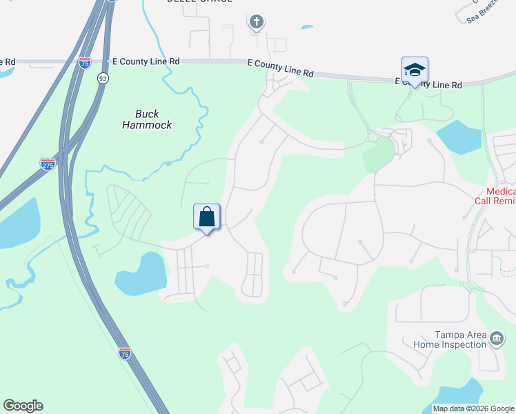 map of restaurants, bars, coffee shops, grocery stores, and more near 8127 Camella Lane in Tampa