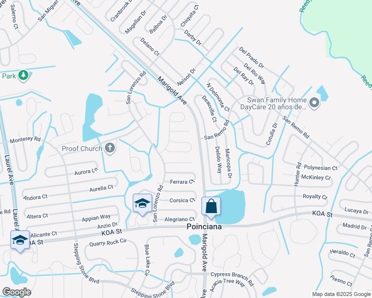 map of restaurants, bars, coffee shops, grocery stores, and more near 311 Medina Court in Kissimmee
