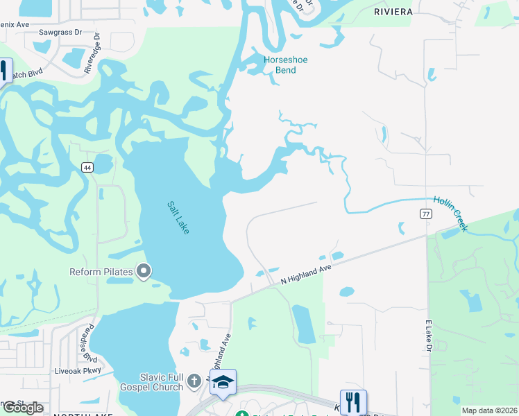 map of restaurants, bars, coffee shops, grocery stores, and more near 1044 Riverside Ridge Road in Tarpon Springs
