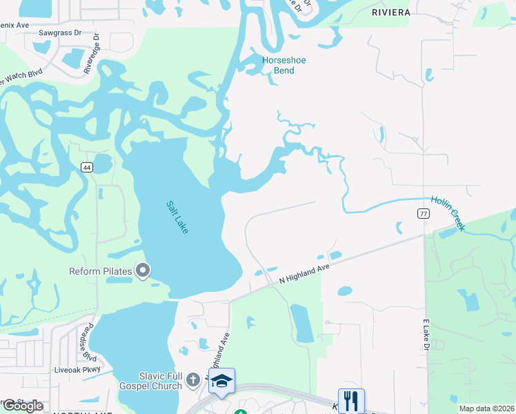 map of restaurants, bars, coffee shops, grocery stores, and more near 1044 Riverside Ridge Road in Tarpon Springs