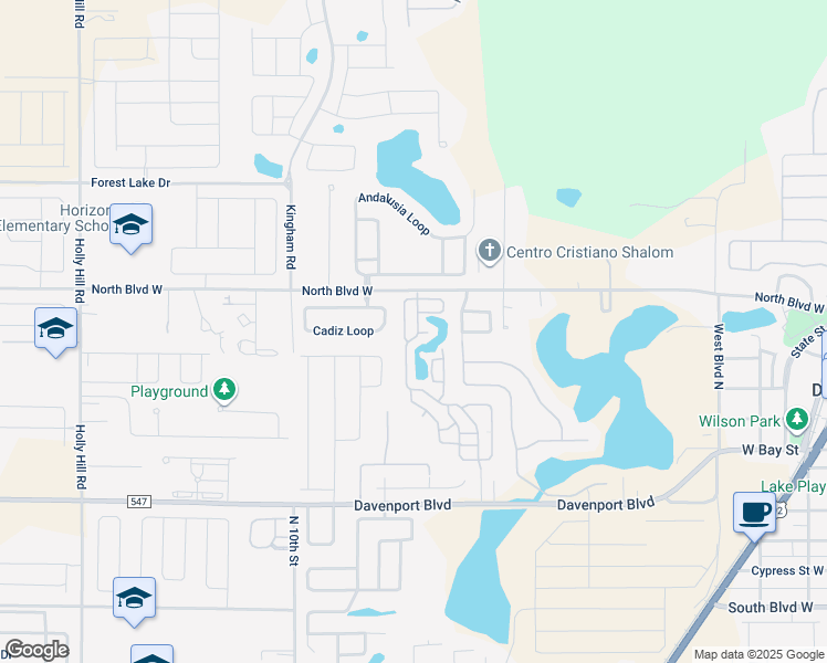 map of restaurants, bars, coffee shops, grocery stores, and more near 712 Cadiz Loop in Davenport