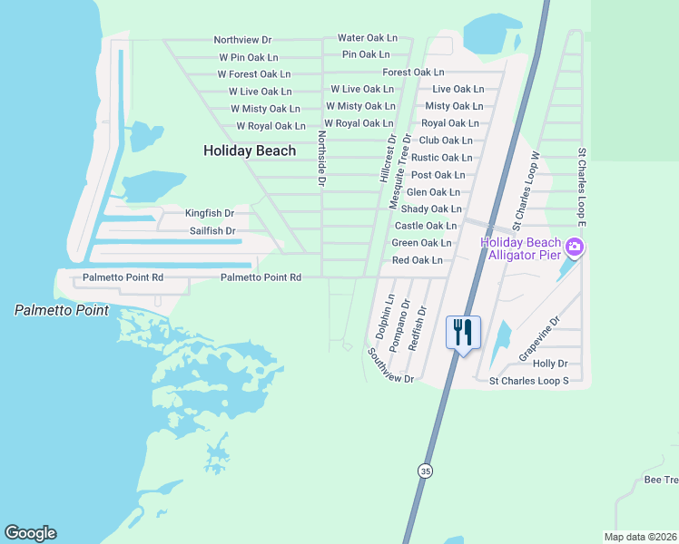 map of restaurants, bars, coffee shops, grocery stores, and more near 14 West Red Oak Lane in Rockport