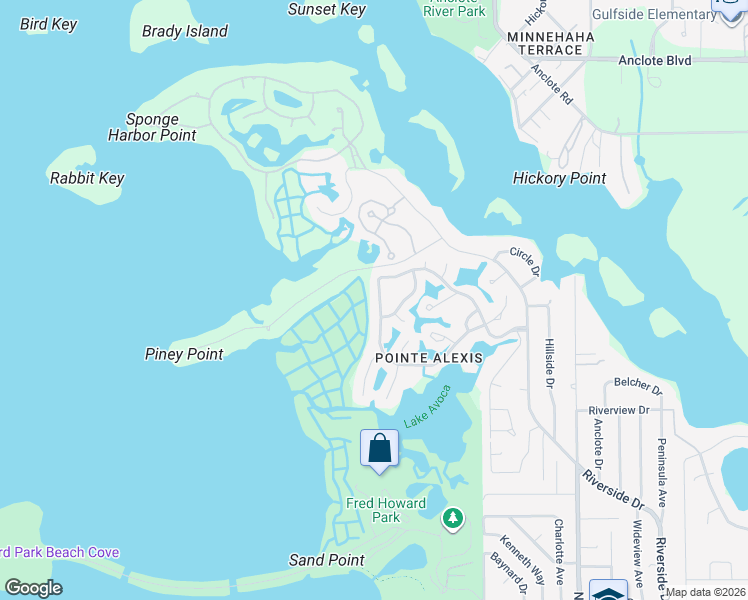 map of restaurants, bars, coffee shops, grocery stores, and more near 1071 South Pointe Alexis Drive in Tarpon Springs