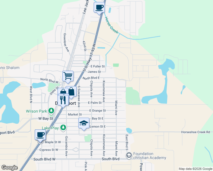 map of restaurants, bars, coffee shops, grocery stores, and more near 204 East Pine Street in Davenport