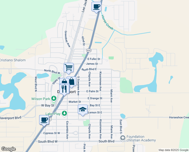 map of restaurants, bars, coffee shops, grocery stores, and more near 110 East Pine Street in Davenport