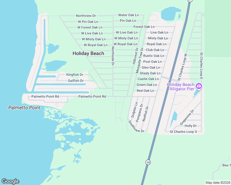 map of restaurants, bars, coffee shops, grocery stores, and more near 22 W Red Oak Ln in Rockport