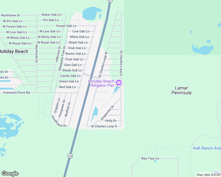 map of restaurants, bars, coffee shops, grocery stores, and more near 19 Poolside Loop in Rockport