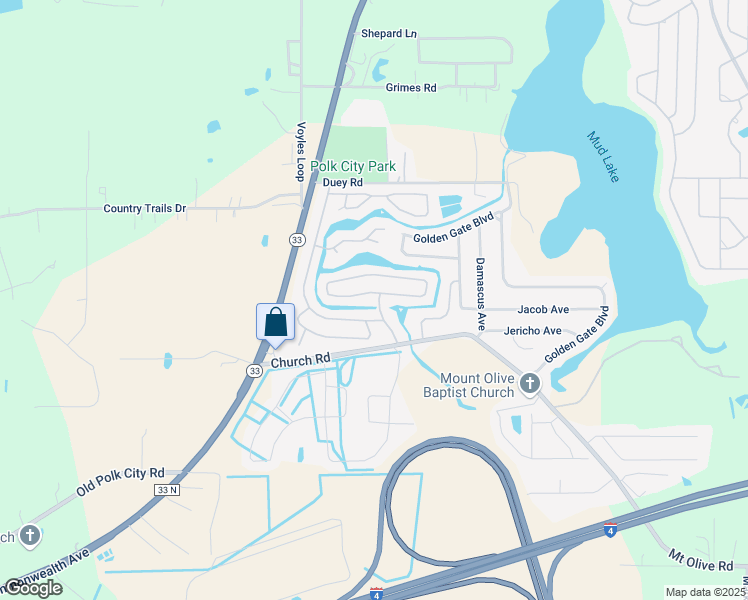 map of restaurants, bars, coffee shops, grocery stores, and more near 5177 Island View Circle South in Polk City