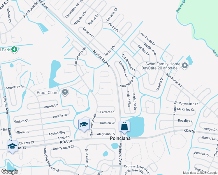 map of restaurants, bars, coffee shops, grocery stores, and more near 311 Medina Court in Kissimmee