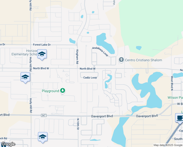 map of restaurants, bars, coffee shops, grocery stores, and more near 111 Cadiz Loop in Davenport