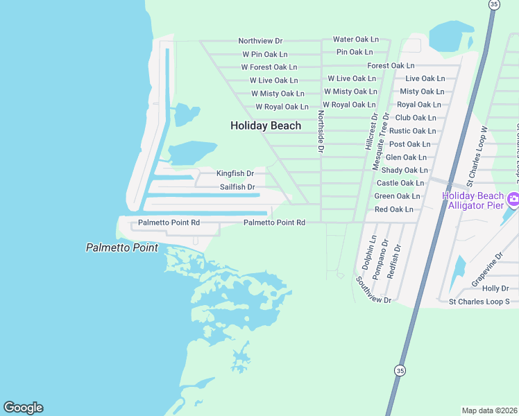 map of restaurants, bars, coffee shops, grocery stores, and more near 65 Channelview Road in Rockport