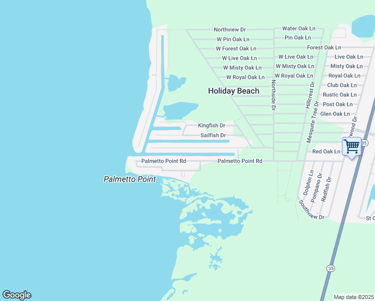 map of restaurants, bars, coffee shops, grocery stores, and more near 84 Channelview Road in Rockport