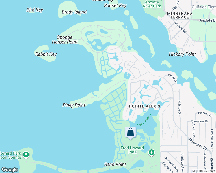 map of restaurants, bars, coffee shops, grocery stores, and more near 1628 Seabreeze Drive in Tarpon Springs