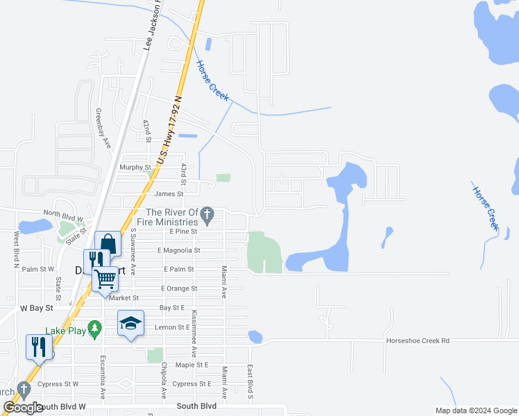 map of restaurants, bars, coffee shops, grocery stores, and more near North Boulevard in Davenport