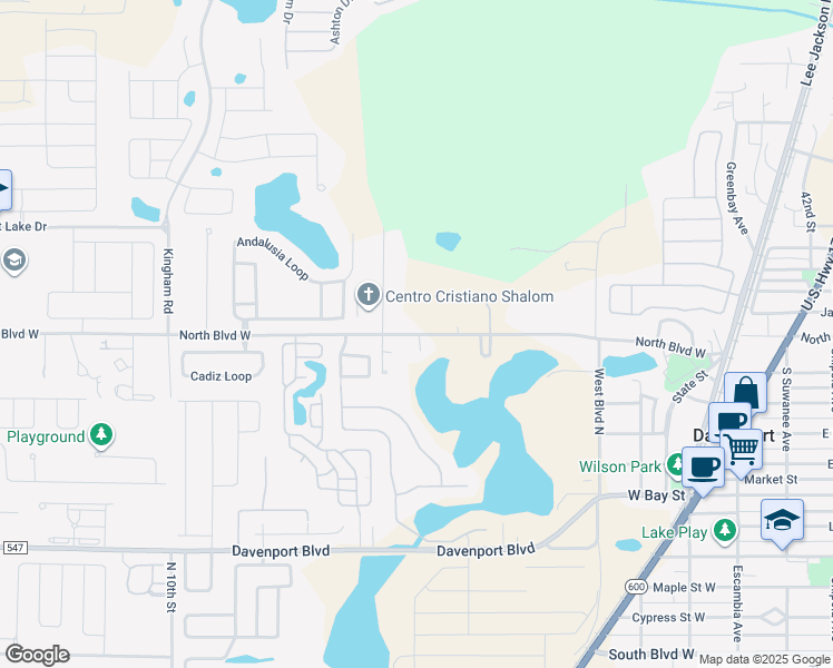map of restaurants, bars, coffee shops, grocery stores, and more near 620 North Bloulevard West in Davenport