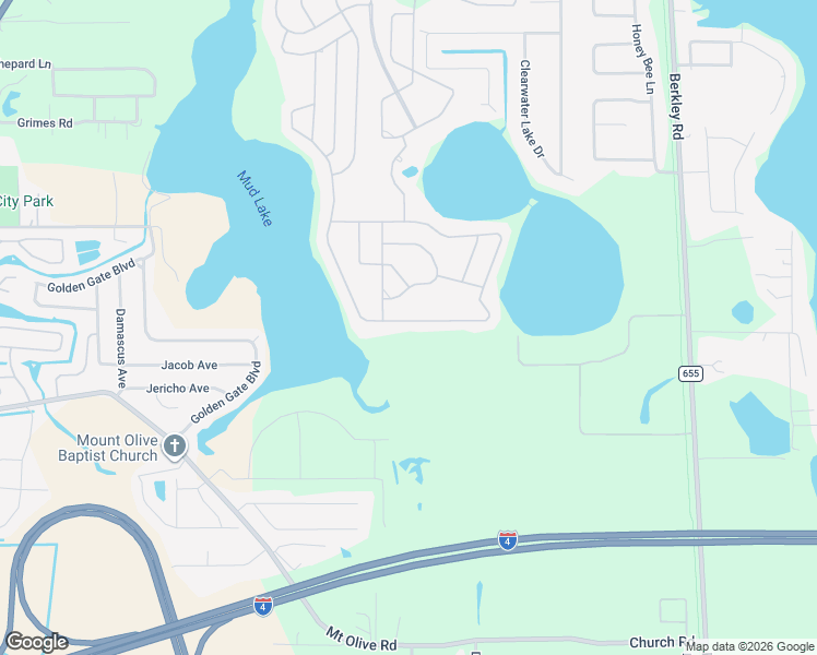 map of restaurants, bars, coffee shops, grocery stores, and more near 581 Meandering Way in Polk City