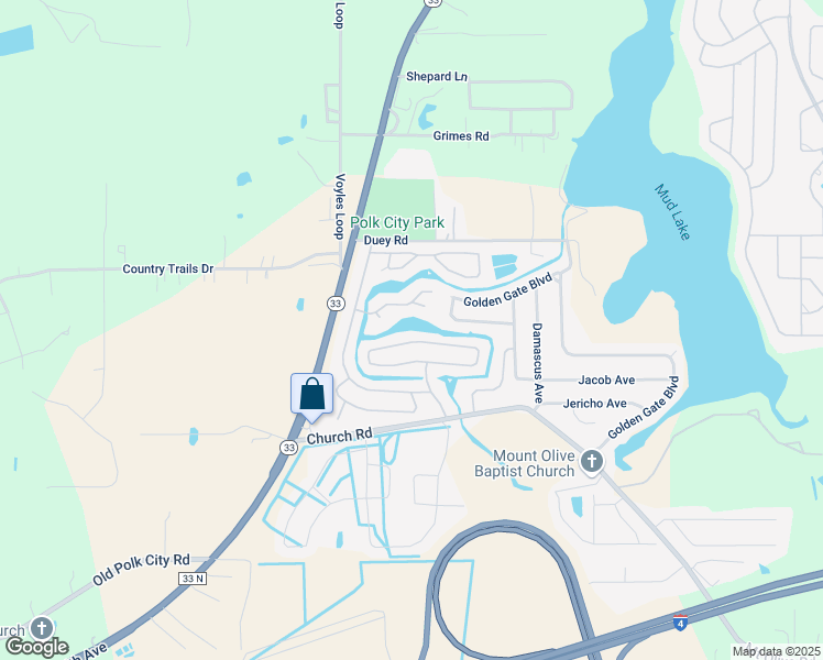 map of restaurants, bars, coffee shops, grocery stores, and more near 5172 Island View Circle North in Polk City