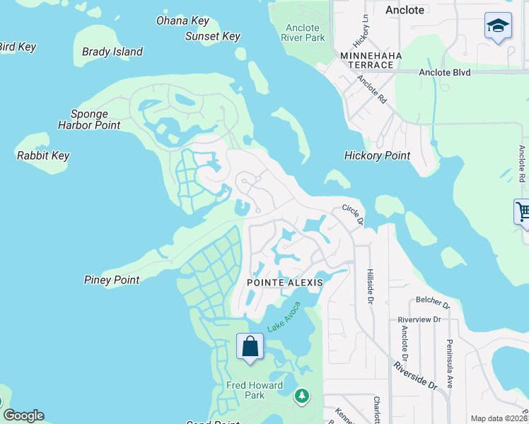 map of restaurants, bars, coffee shops, grocery stores, and more near 1515 Citrine Trail in Tarpon Springs