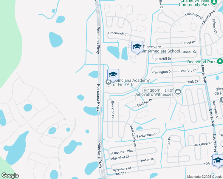 map of restaurants, bars, coffee shops, grocery stores, and more near 4201 Rhododendron Avenue in Poinciana