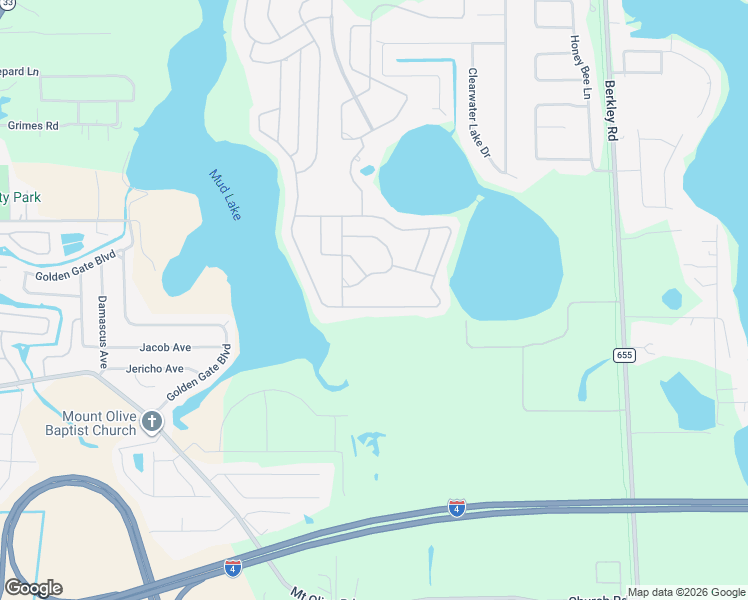 map of restaurants, bars, coffee shops, grocery stores, and more near 581 Meandering Way in Polk City