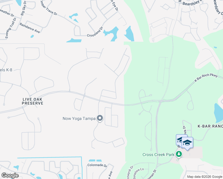 map of restaurants, bars, coffee shops, grocery stores, and more near 9632 Oak Glade Avenue in Tampa