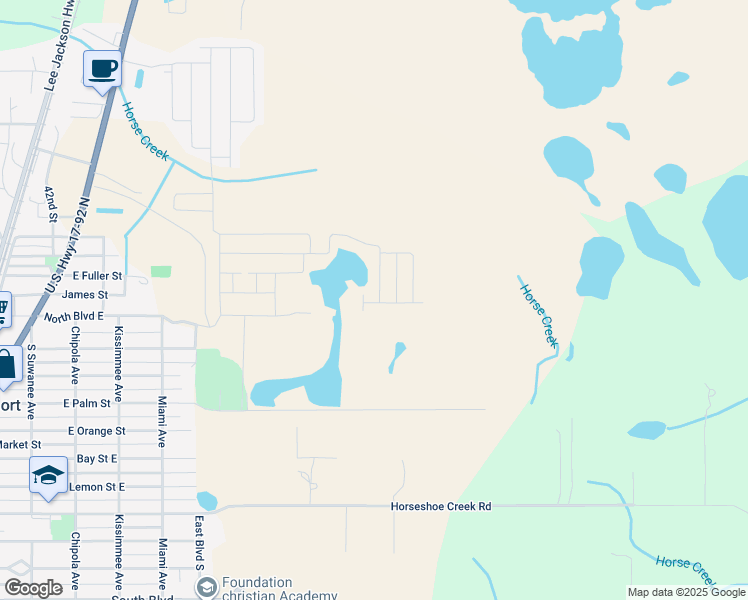 map of restaurants, bars, coffee shops, grocery stores, and more near North Blvd in Davenport
