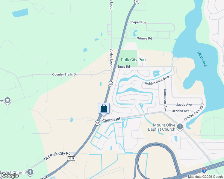 map of restaurants, bars, coffee shops, grocery stores, and more near 4965 Shore Line Drive in Polk City