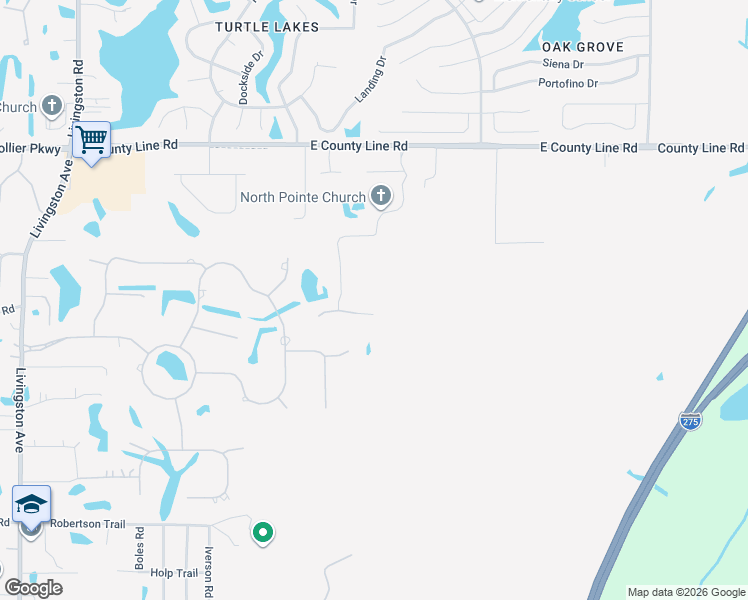 map of restaurants, bars, coffee shops, grocery stores, and more near 3633 Panther Path Road in Lutz