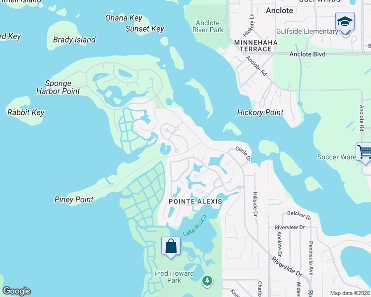 map of restaurants, bars, coffee shops, grocery stores, and more near 1515 Citrine Trail in Tarpon Springs