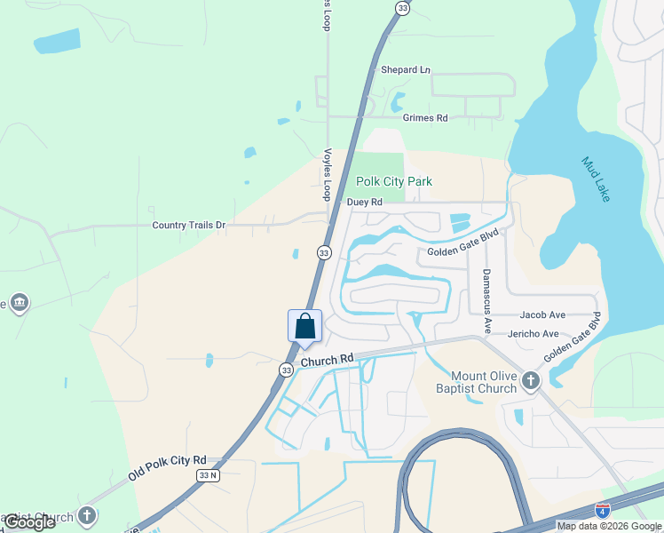 map of restaurants, bars, coffee shops, grocery stores, and more near 4965 Shore Line Drive in Polk City