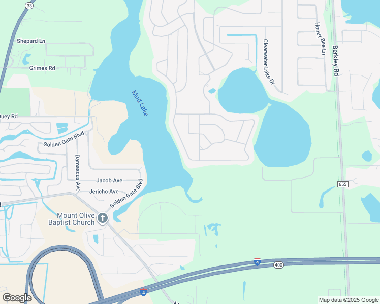 map of restaurants, bars, coffee shops, grocery stores, and more near 537 Meandering Way in Polk City