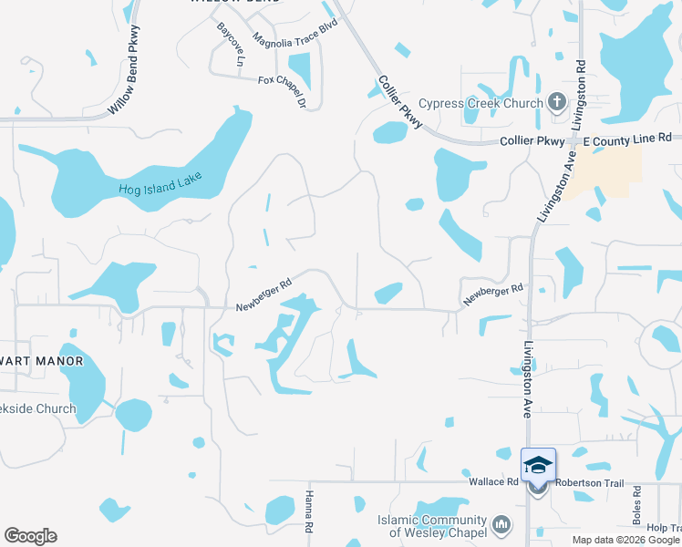 map of restaurants, bars, coffee shops, grocery stores, and more near 1718 Newberger Road in Lutz