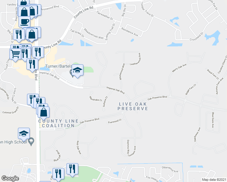map of restaurants, bars, coffee shops, grocery stores, and more near 20521 Sultana Court in Tampa